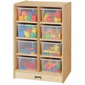 Jonti-Craft Baltic Birch 8-Cubbie Cabinet with Clear Trays, Mobile, 20'' x 15'' x 29 1/2'',  53106060